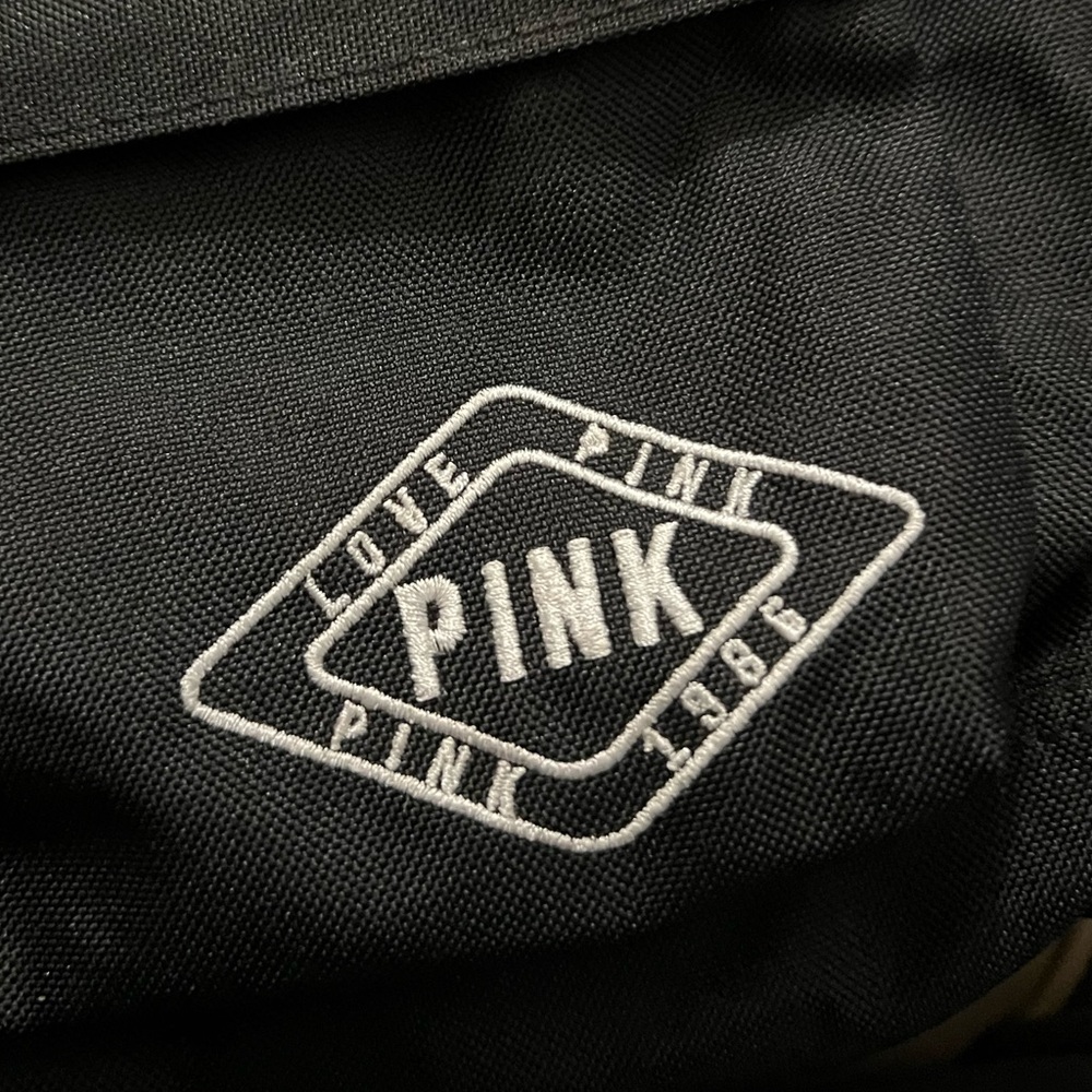 PINK 💕Victoria's Secret Black 🖤Small Backpack w/Logo & Exclusive Pins Details - Picture 11 of 16